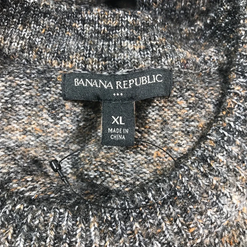 Banana Republic Soft Sweater Men XL Striped Polyester Linen Wool Crewneck Preppy
